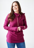 1/4 Zip- Merlot with Rose Gold