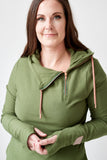 1/4 Zip- Moss with Rose Gold