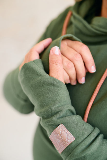 Hoody- Moss with Rose Gold