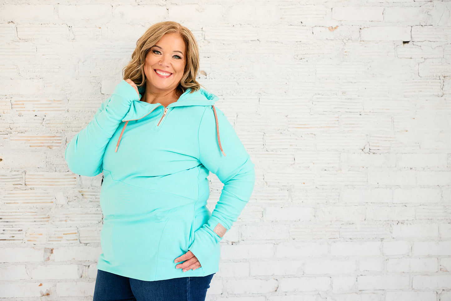 1/4 Zip- Bali with Rose Gold