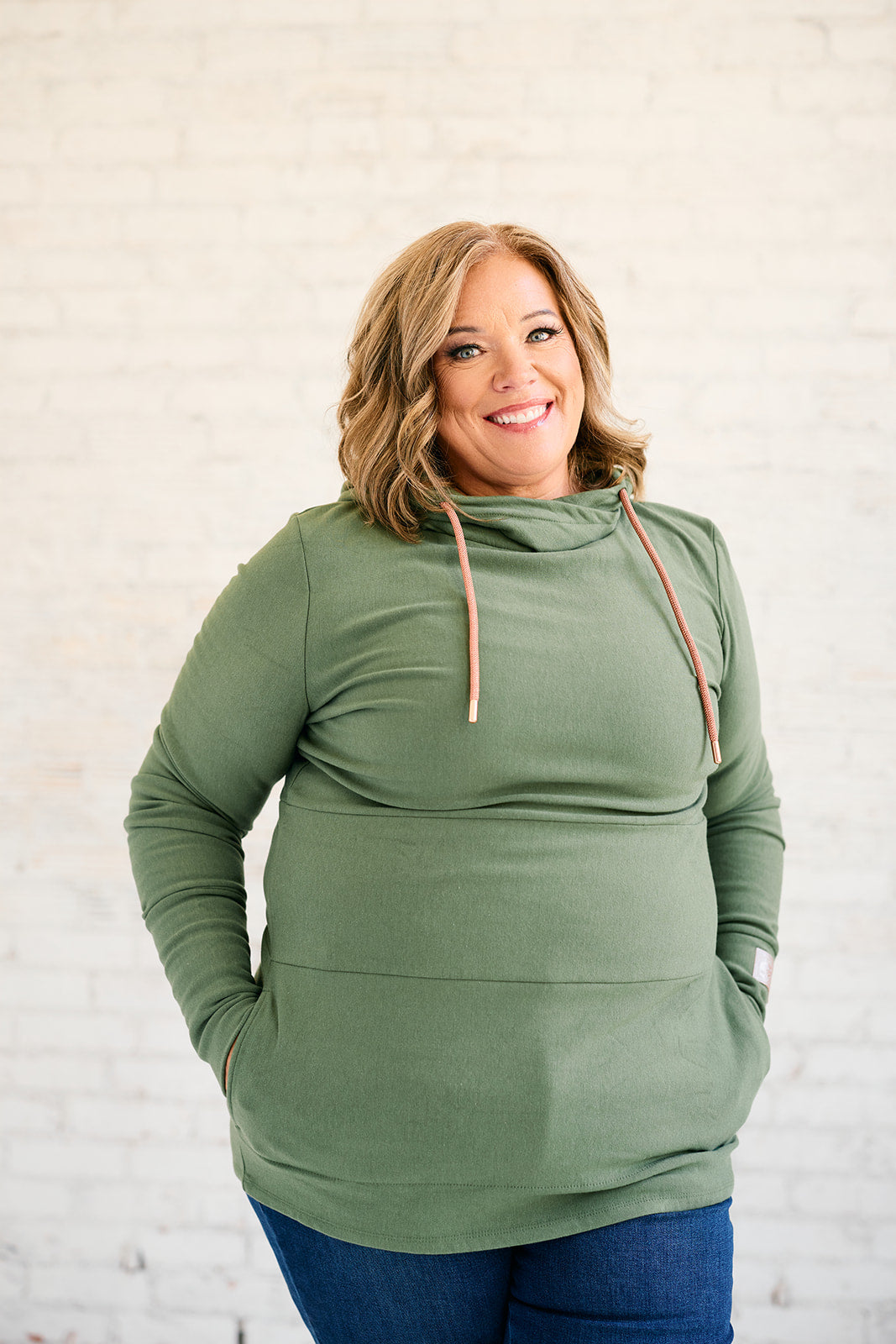 Hoody- Moss with Rose Gold