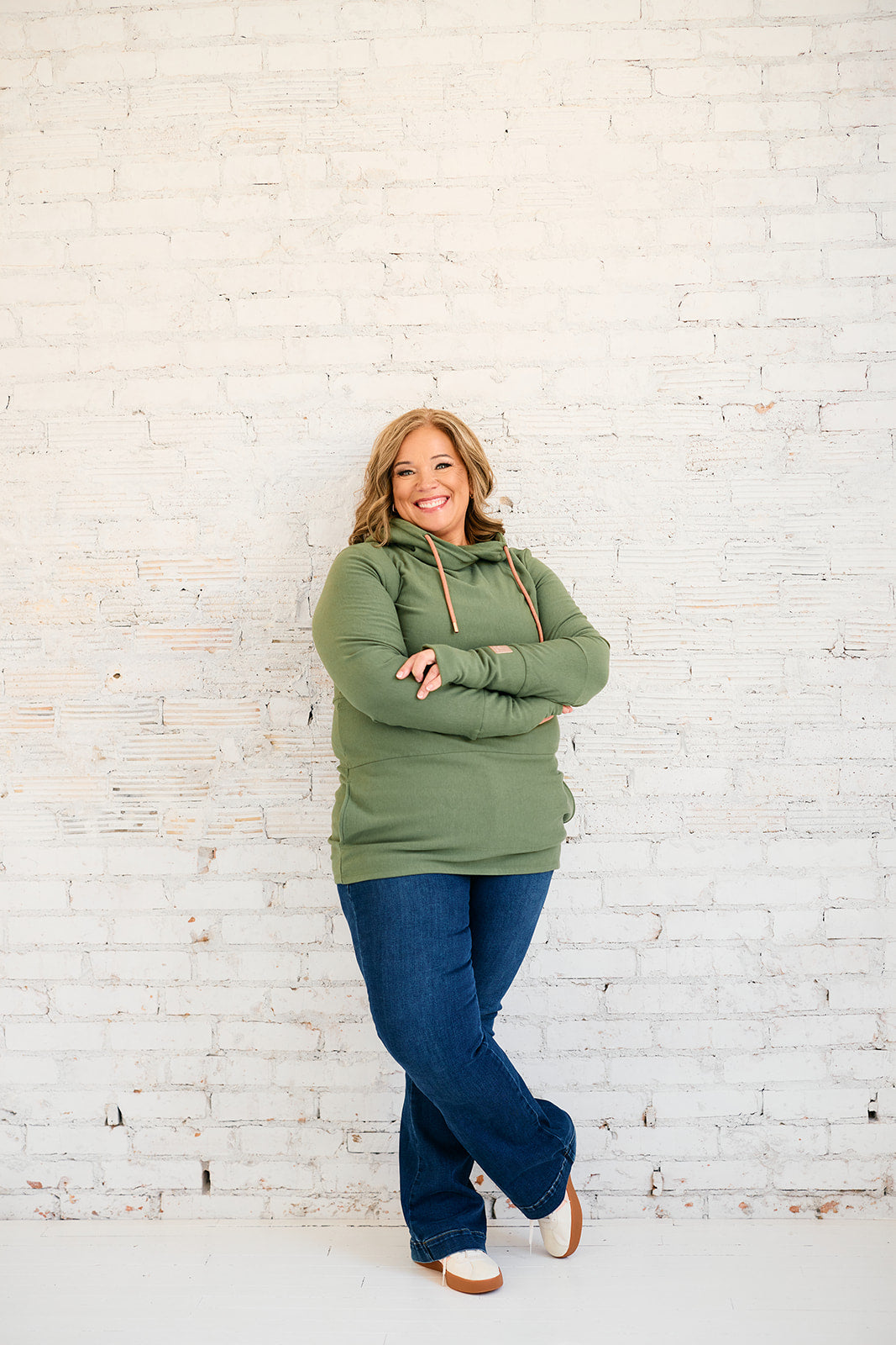 Hoody- Moss with Rose Gold