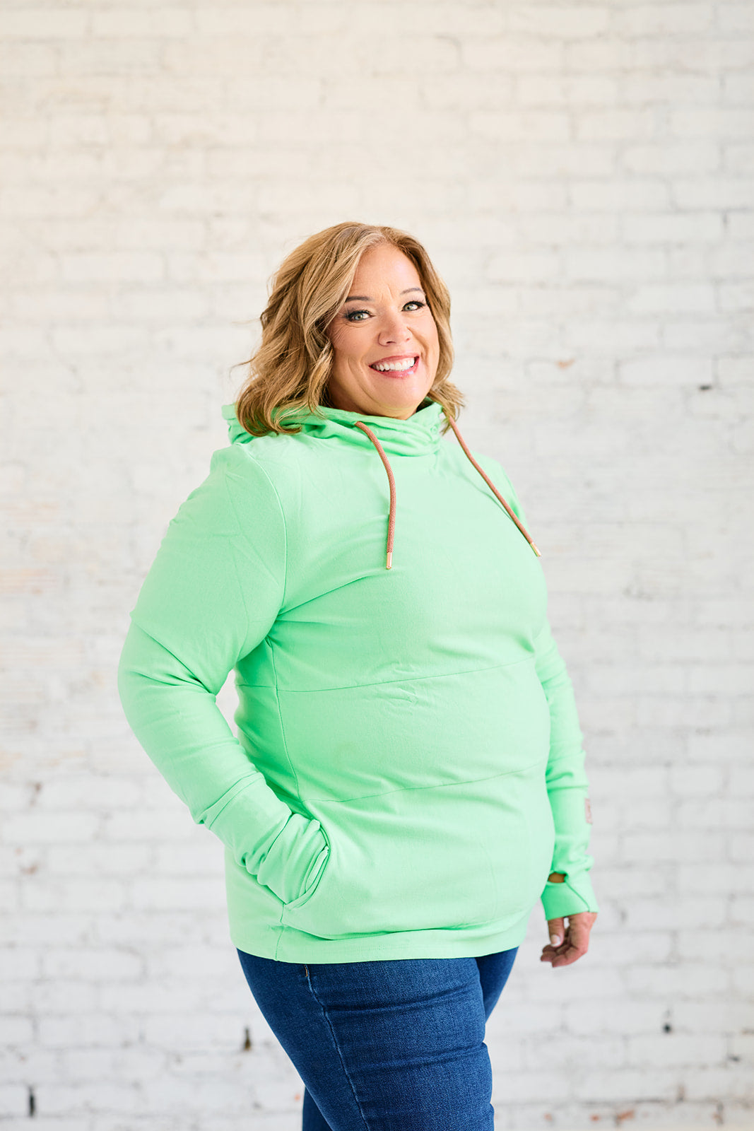 Hoody- Lime with Rose Gold