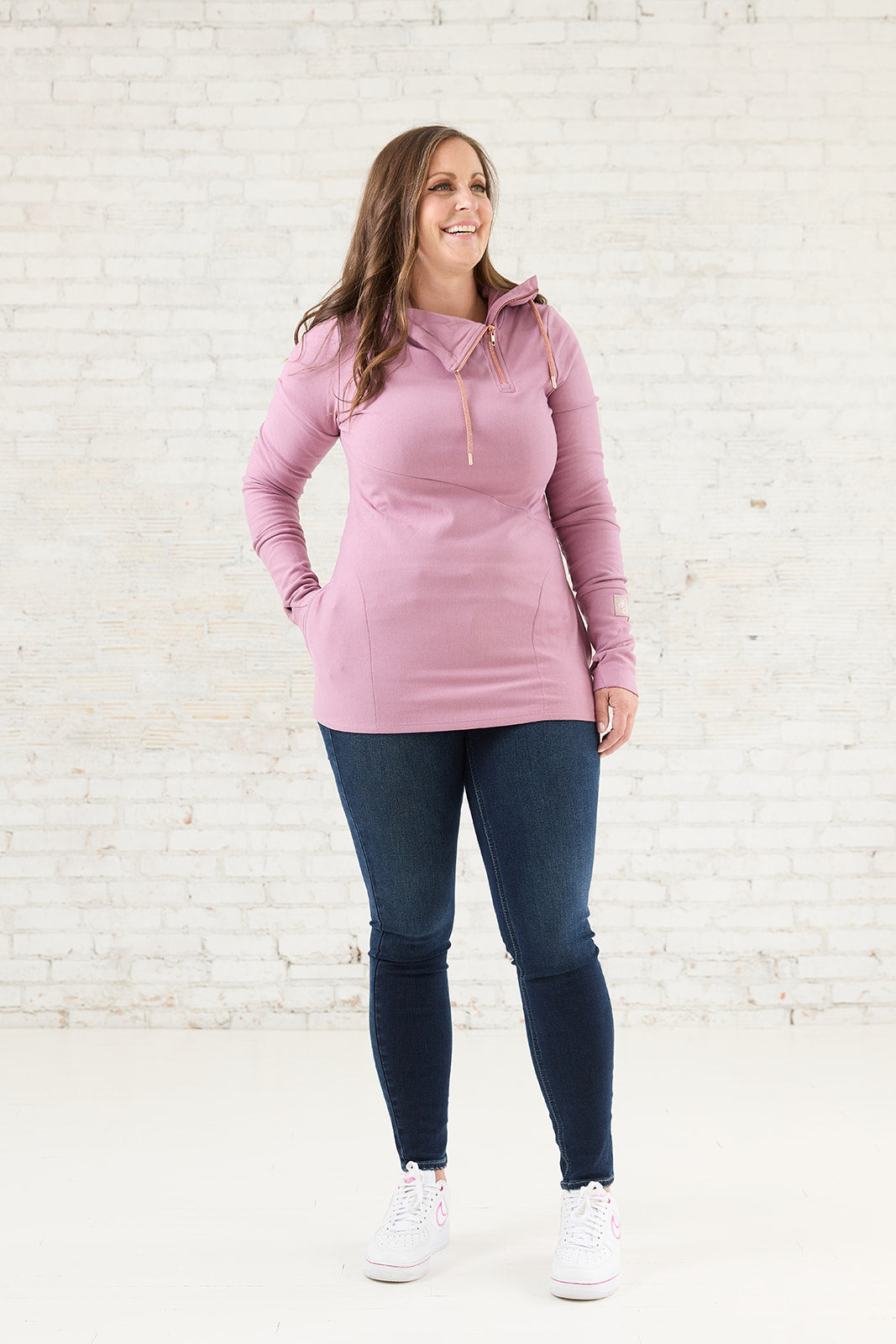 1/4 Zip- Ginger with Rose Gold