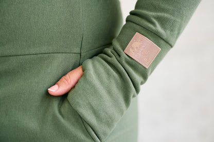 Hoody- Moss with Rose Gold