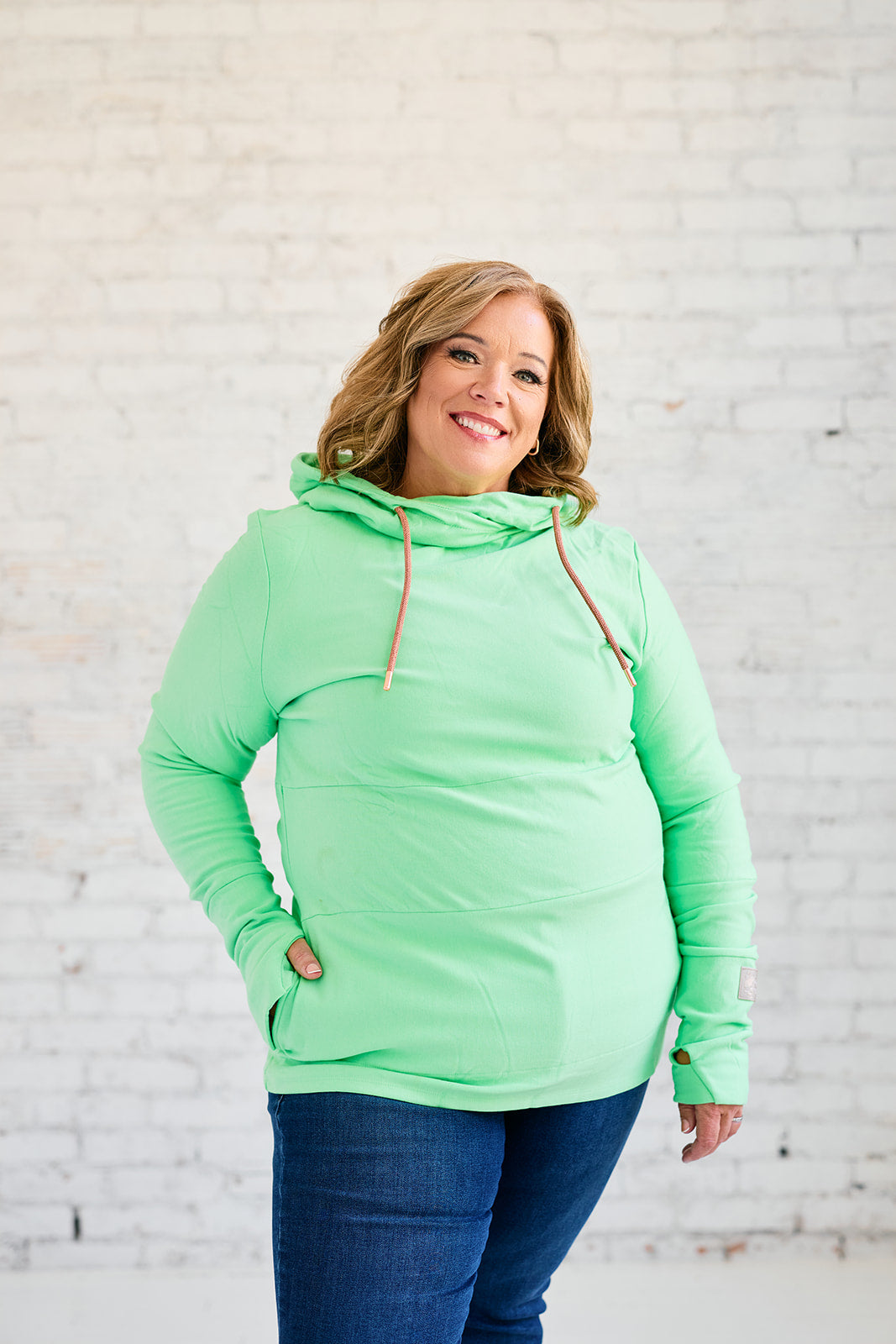 Hoody- Lime with Rose Gold