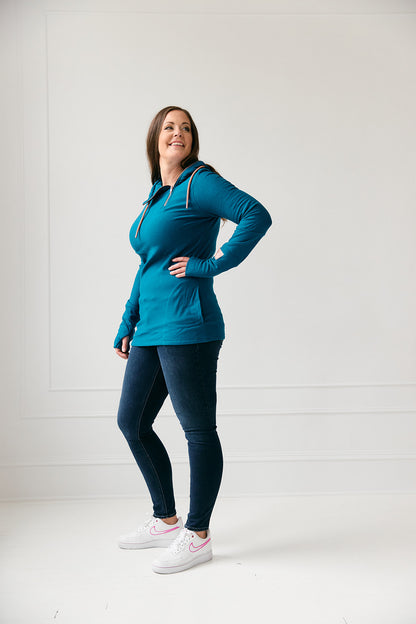 1/4 Zip- Moroccan Blue