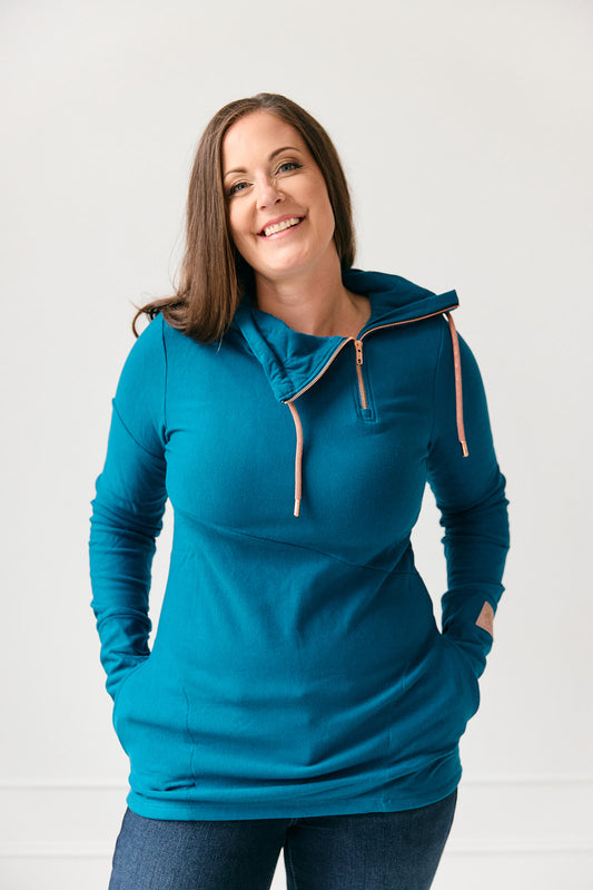 1/4 Zip- Moroccan Blue