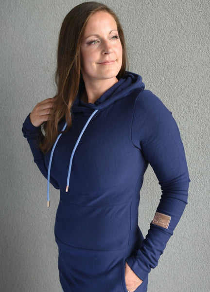 Hoody- Navy Blue with Blue
