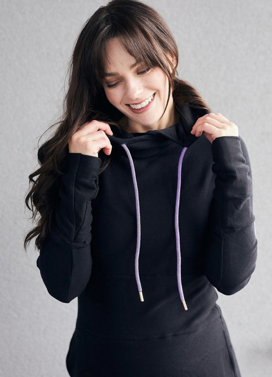 Hoody- Black with Purple