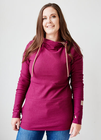 Hoody- Merlot with Rose Gold