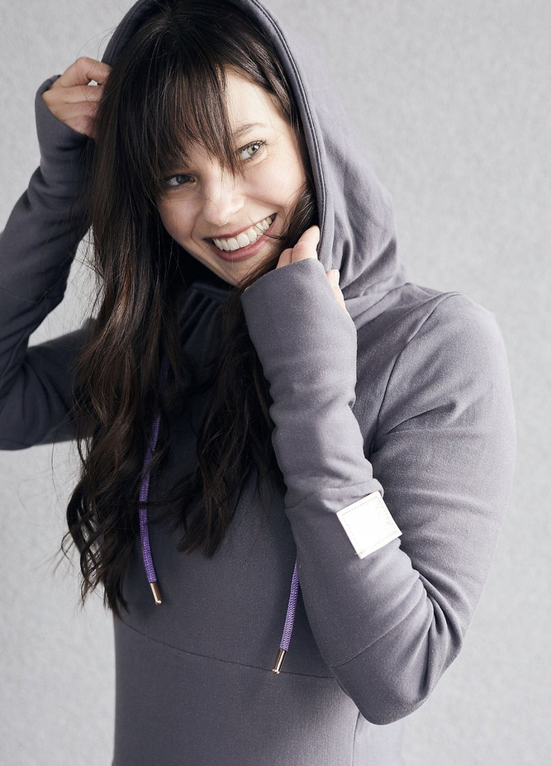 Hoody- Grey with Purple