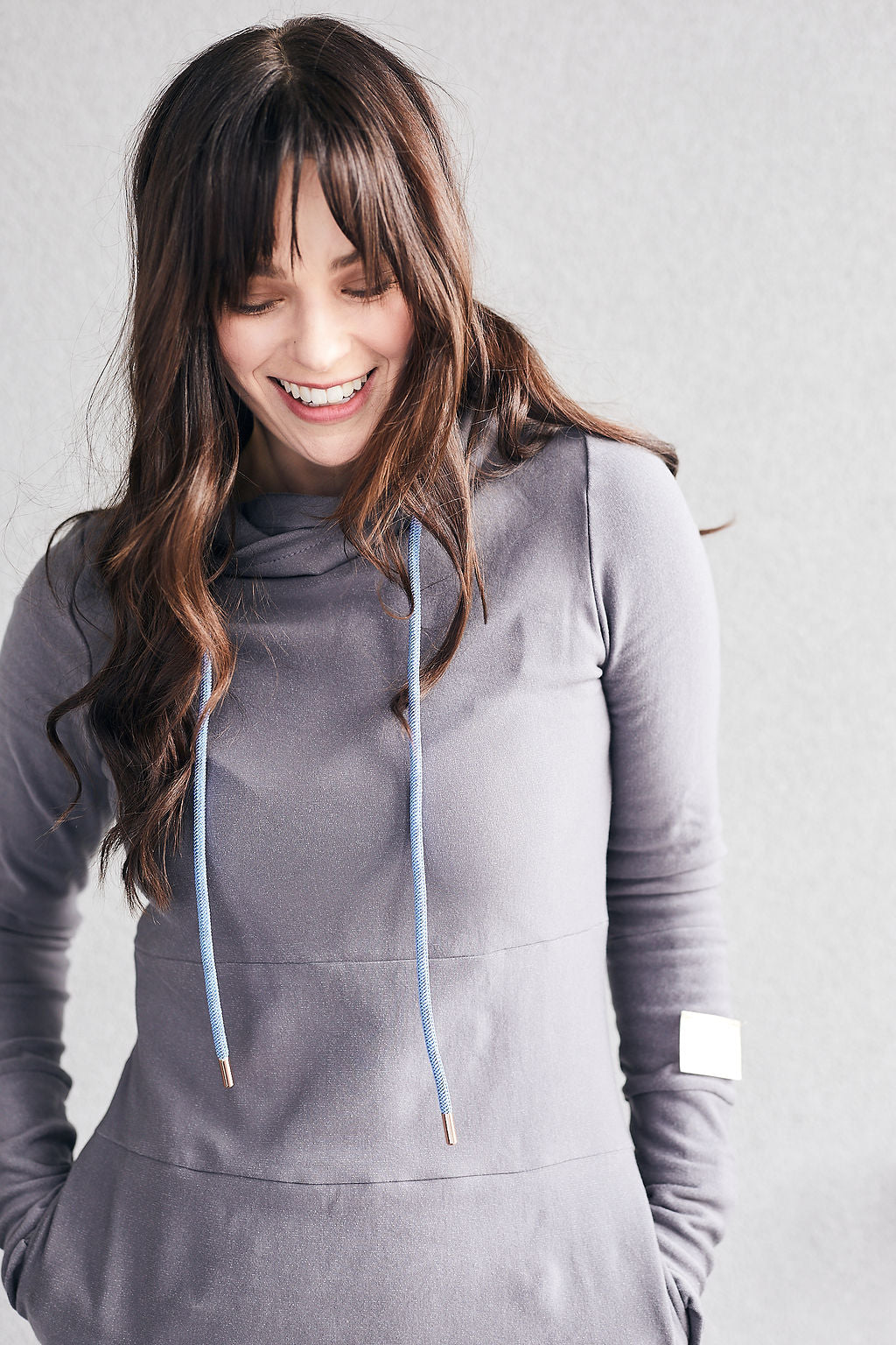 Hoody- Grey with Blue