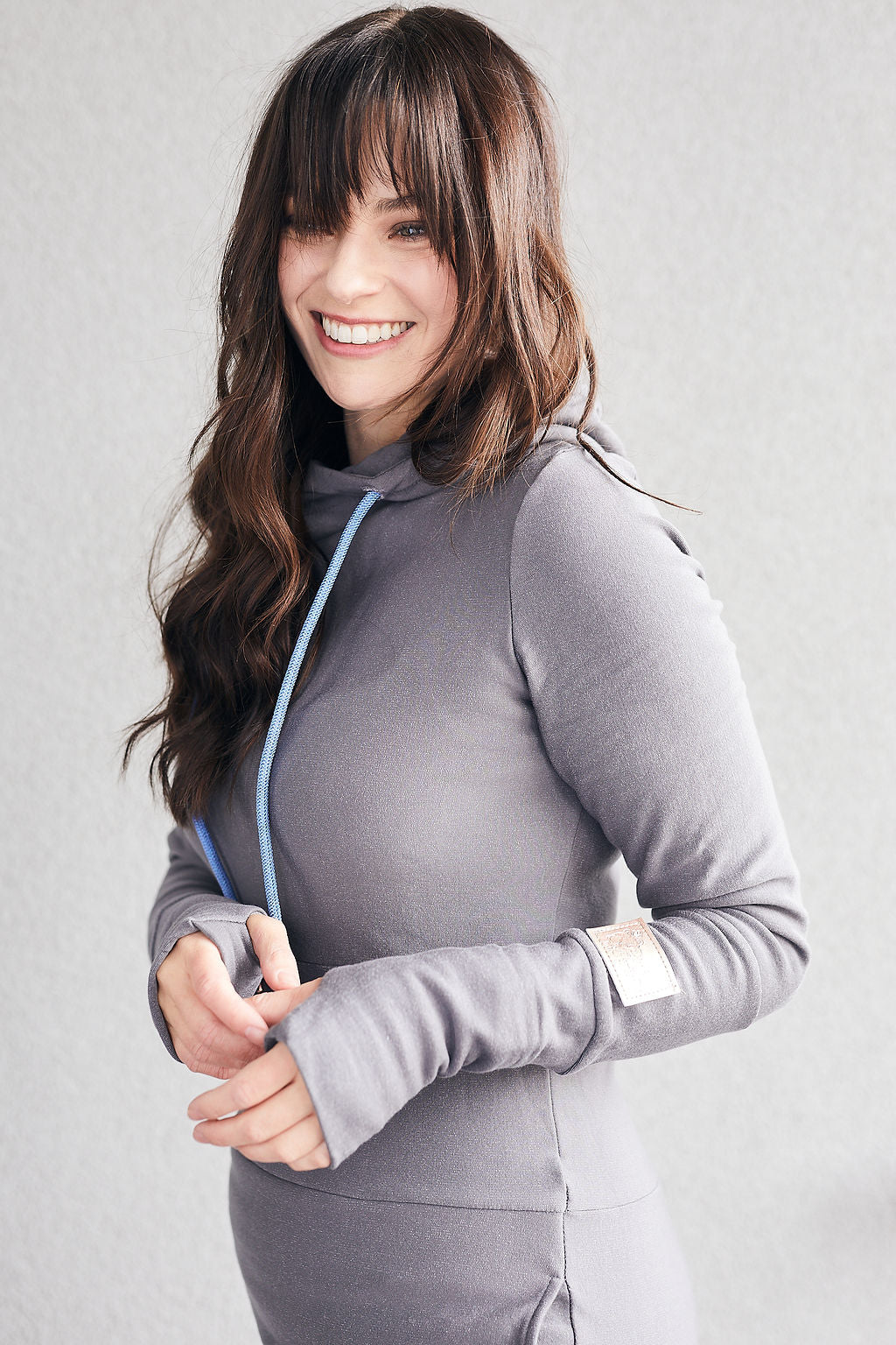 Hoody- Grey with Blue