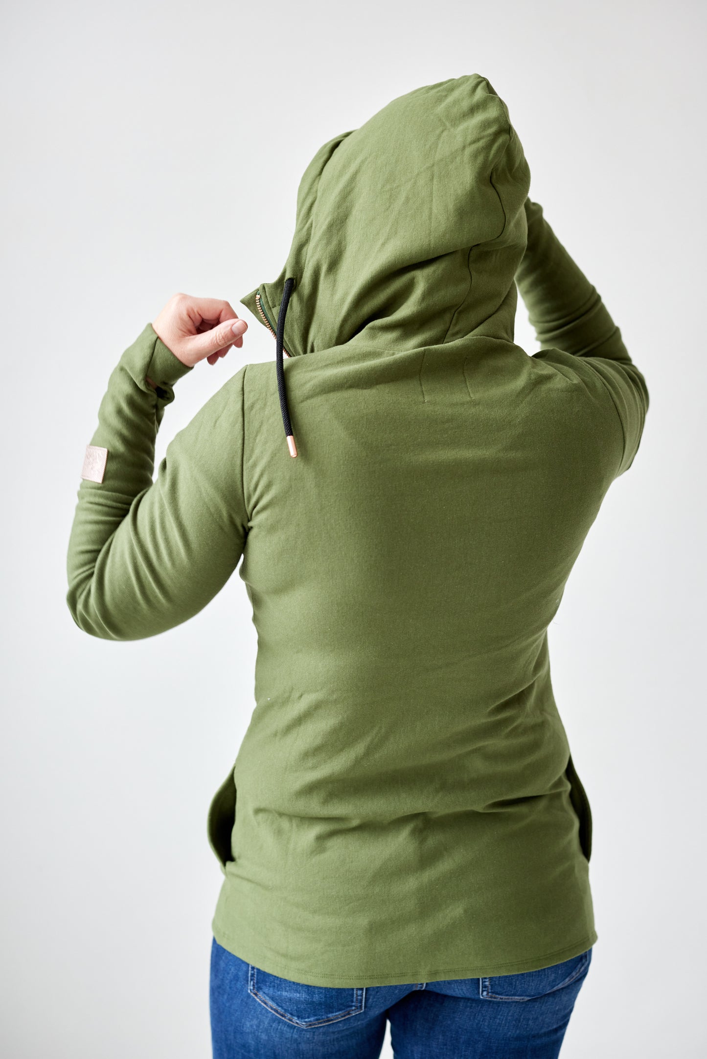 1/4 Zip- Moss with Black