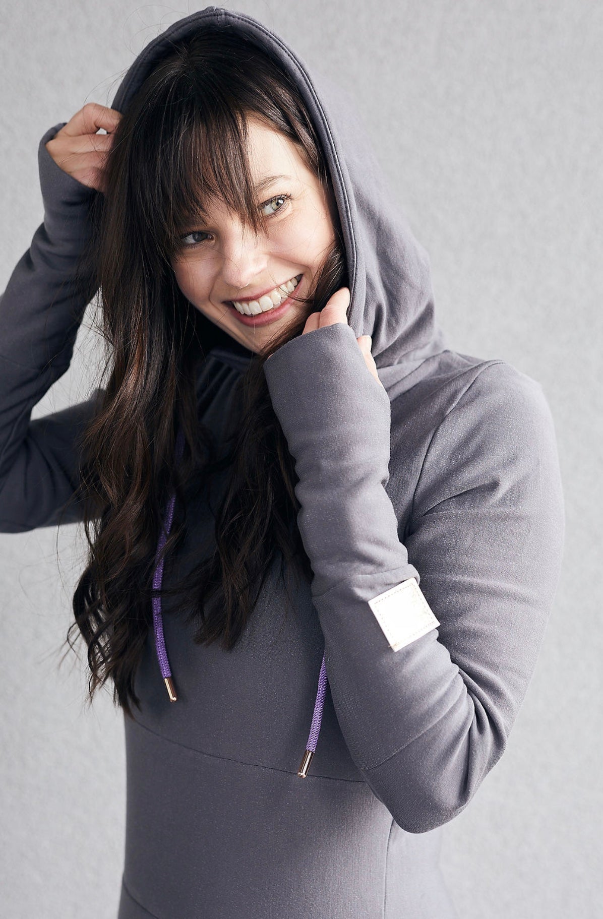 Hoody- Grey with Purple