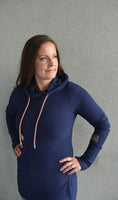 Hoody- Navy Blue with Rose Gold