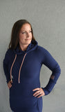 Hoody- Navy Blue with Rose Gold