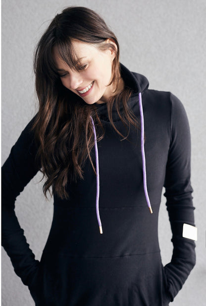 Hoody- Black with Purple