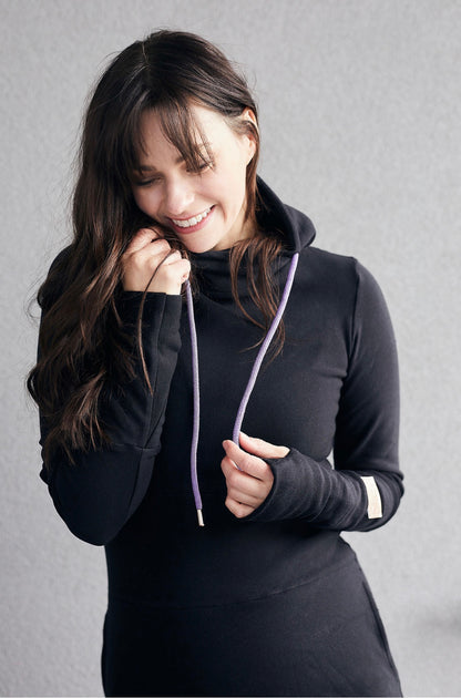 Hoody- Black with Purple