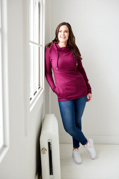 Hoody- Merlot with Black