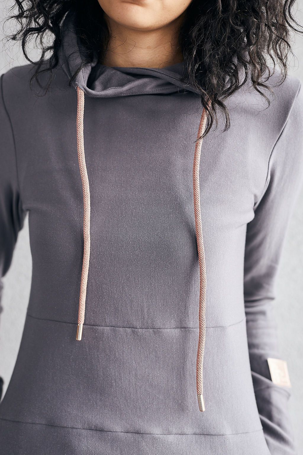 Hoody- Grey with Rose Gold