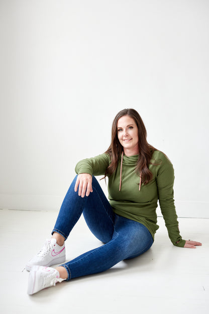 Hoody- Moss with Rose Gold