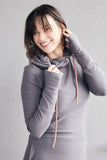 Hoody- Grey with Rose Gold