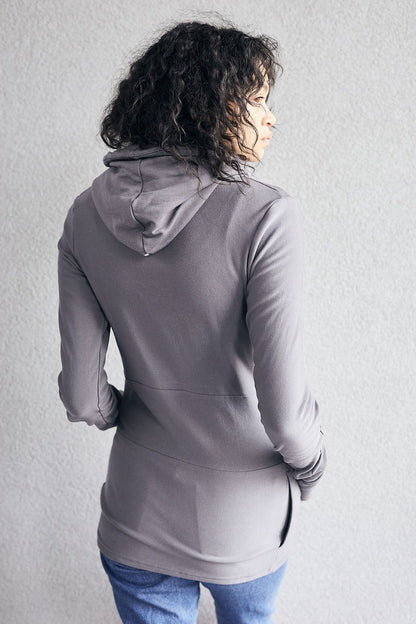 Hoody- Grey with Rose Gold