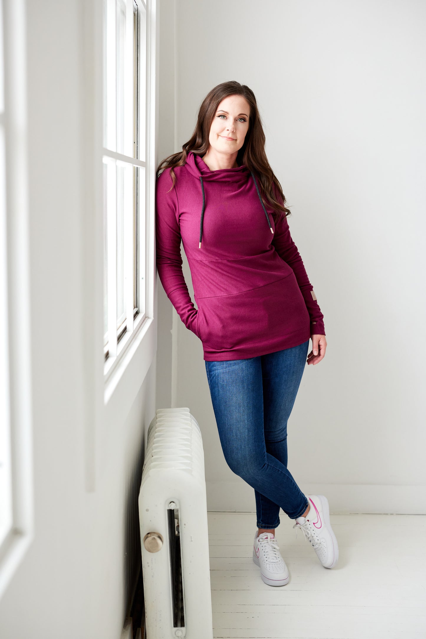 1/4 Zip- Merlot with Rose Gold