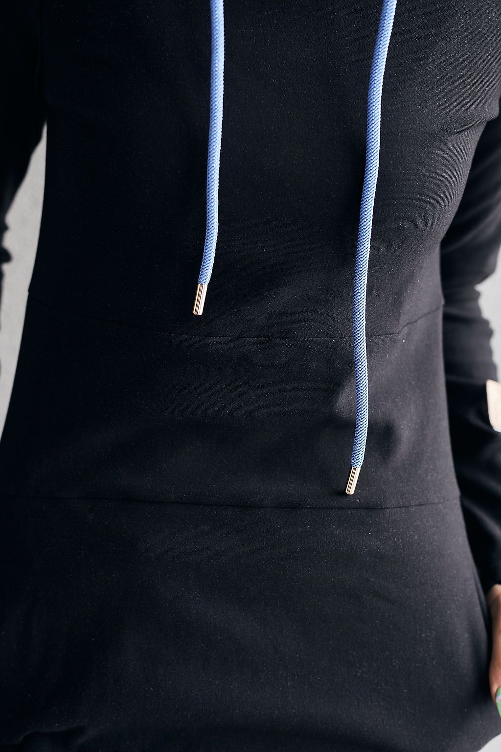 Hoody- Black with Blue