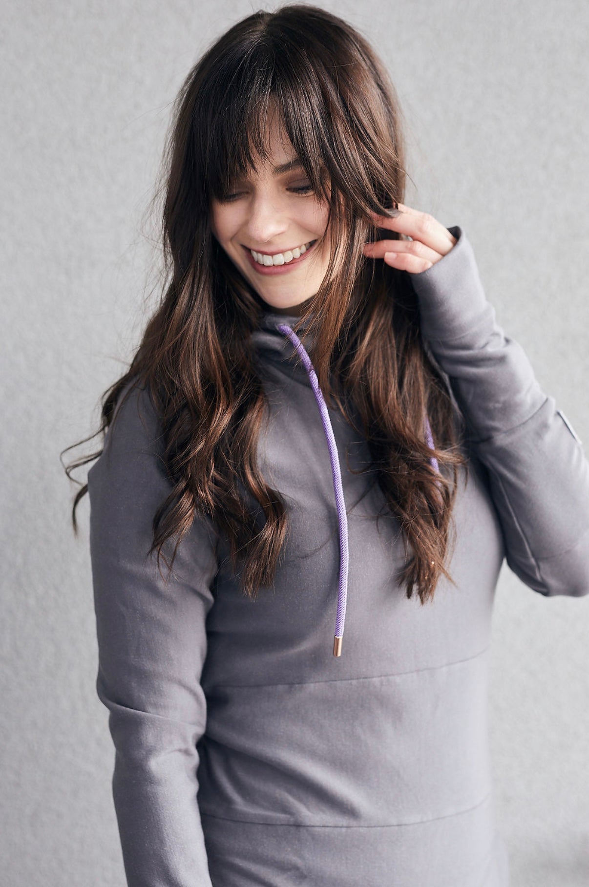 Hoody- Grey with Purple