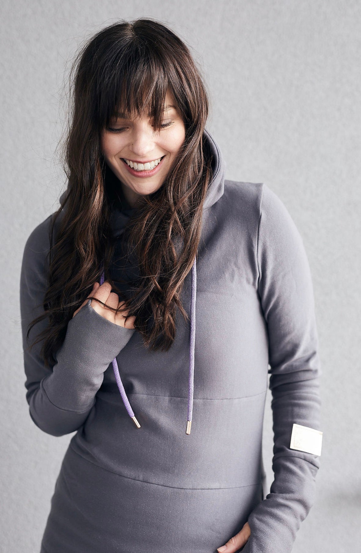 Hoody- Grey with Purple