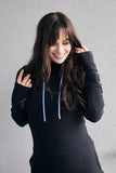 Hoody- Black with Blue