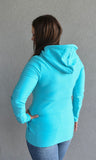 Hoody- Aqua with Rose Gold