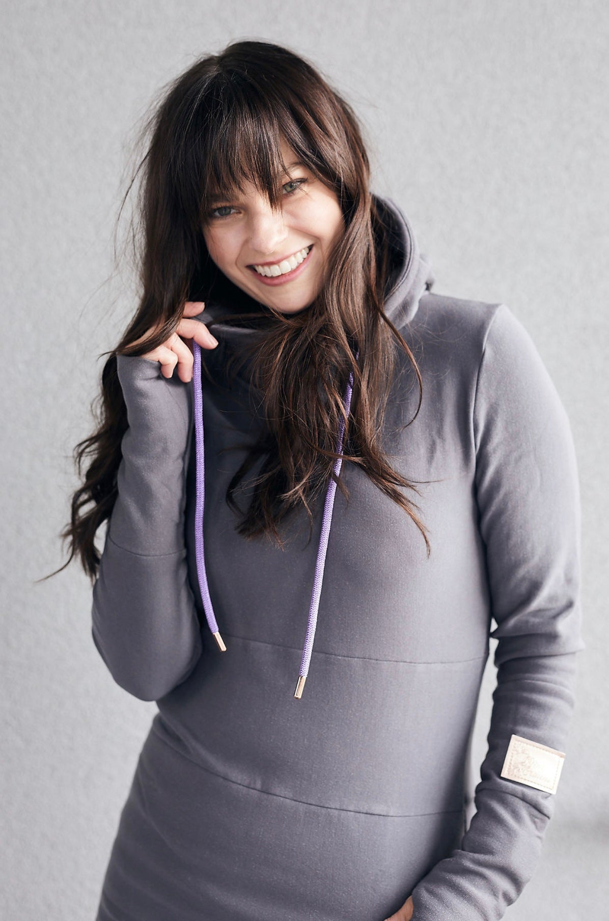 Hoody- Grey with Purple