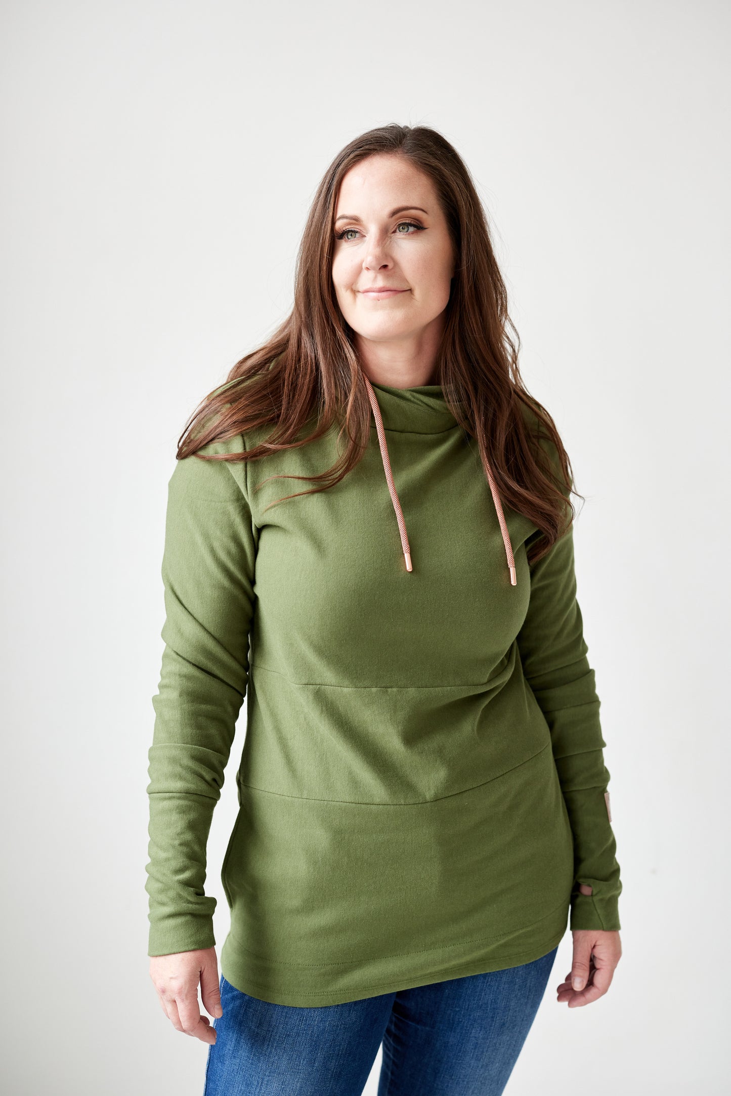 Hoody- Moss with Rose Gold