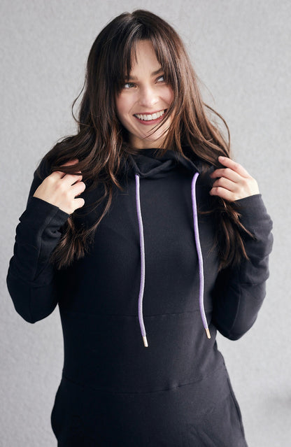 Hoody- Black with Purple