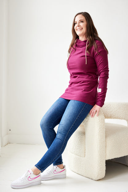 Hoody- Merlot with Rose Gold