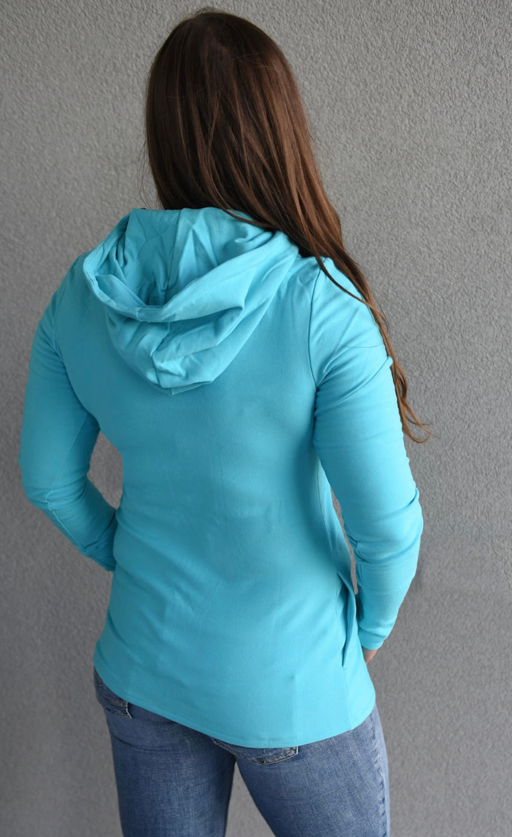 1/4 Zip- Aqua with Rose Gold