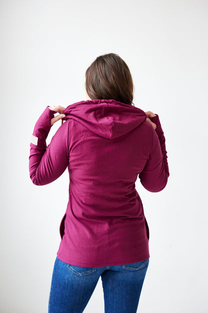 1/4 Zip- Merlot with Rose Gold