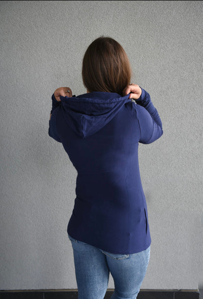 1/4 Zip- Navy with Rose Gold